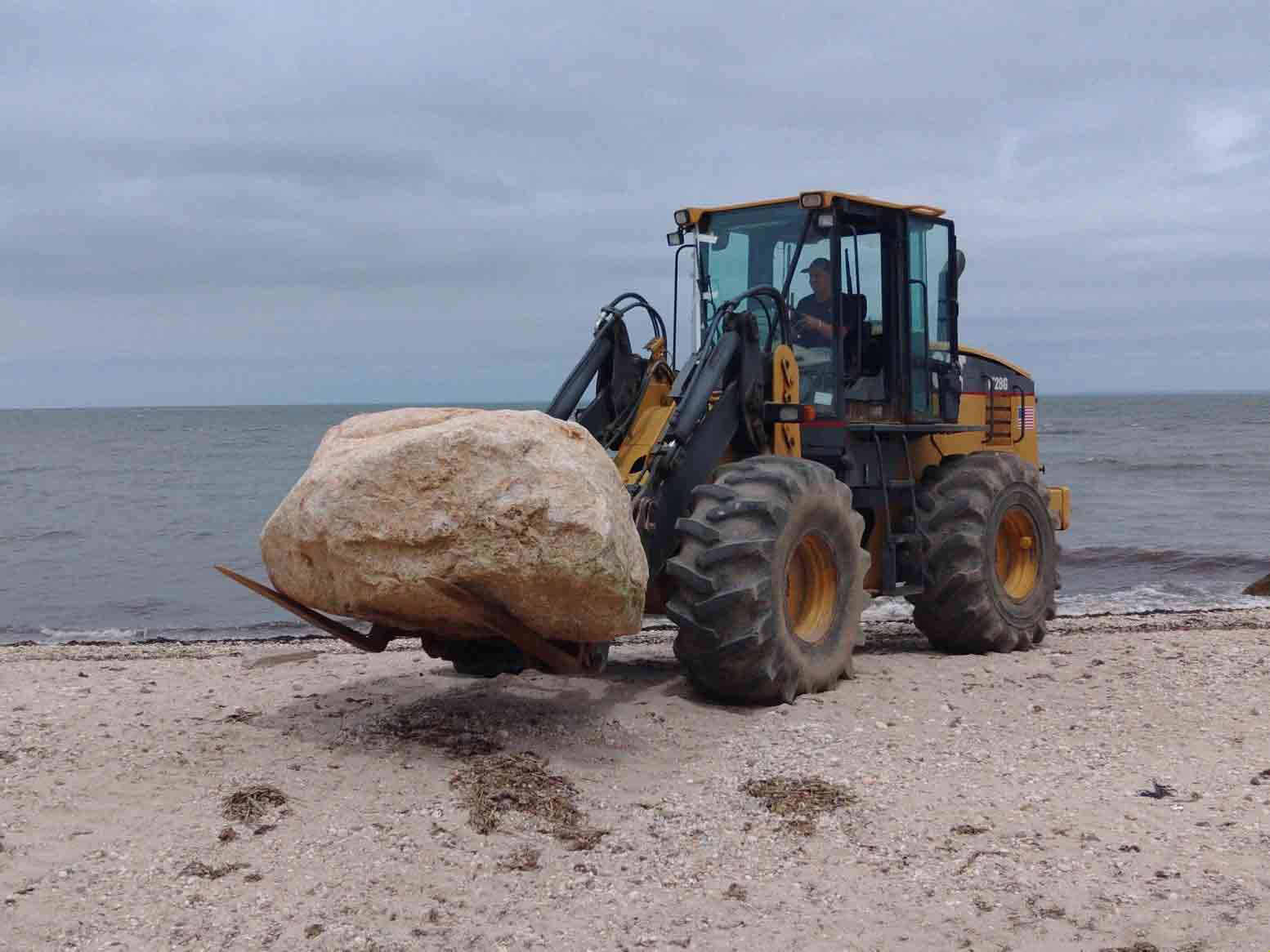 Excavator revetment work