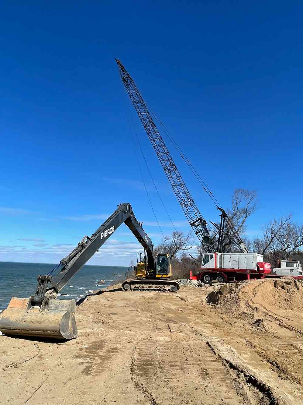 Excavation with crane